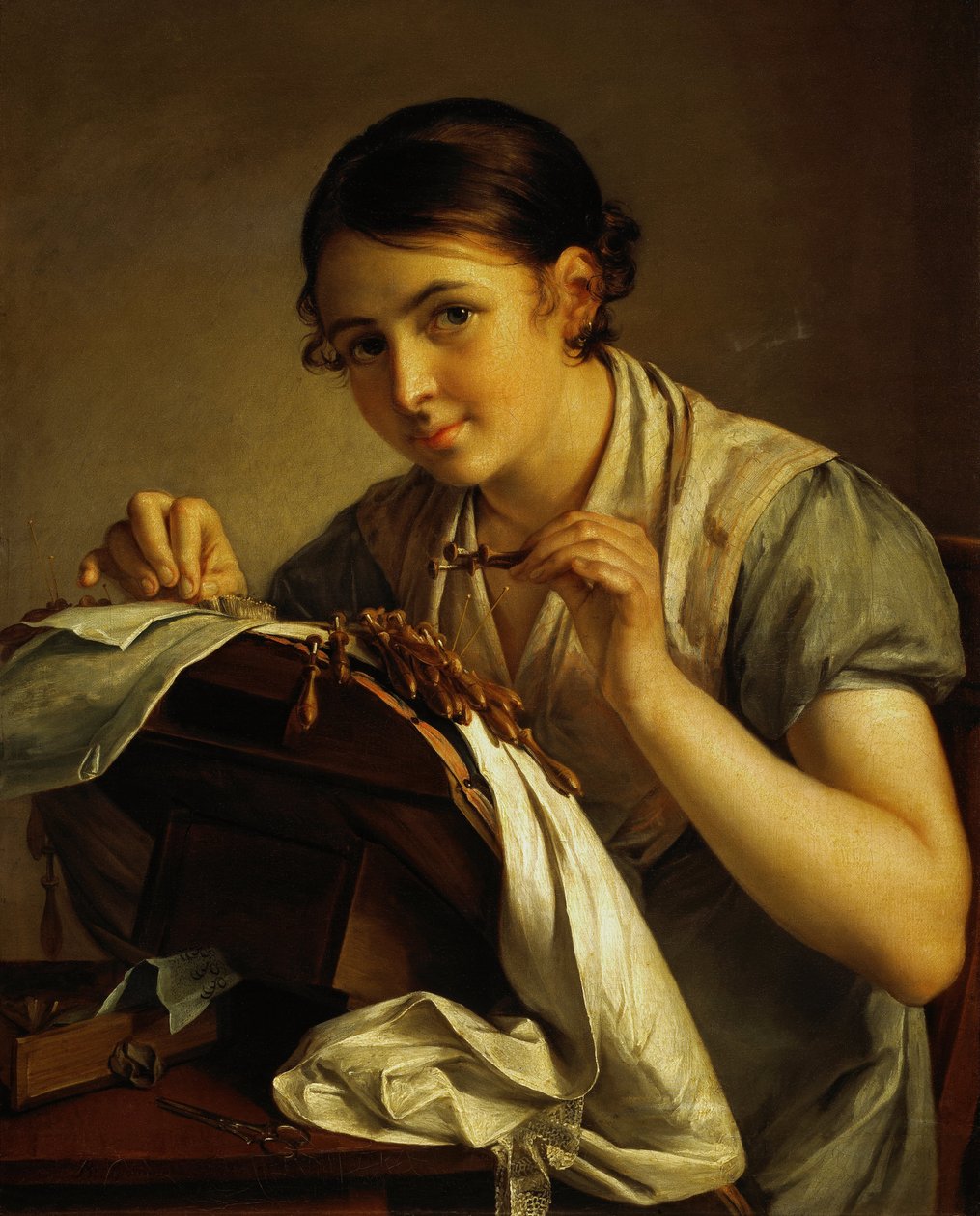 Lace Maker by Vasili Andreevich Tropinin