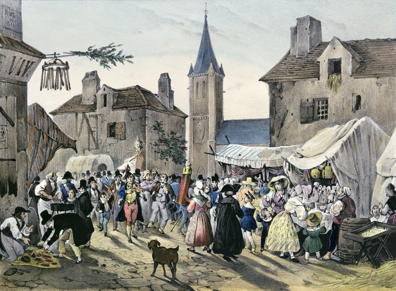 Local Fetes Around Paris, Series, 1830, Chatenay by Victor Adam