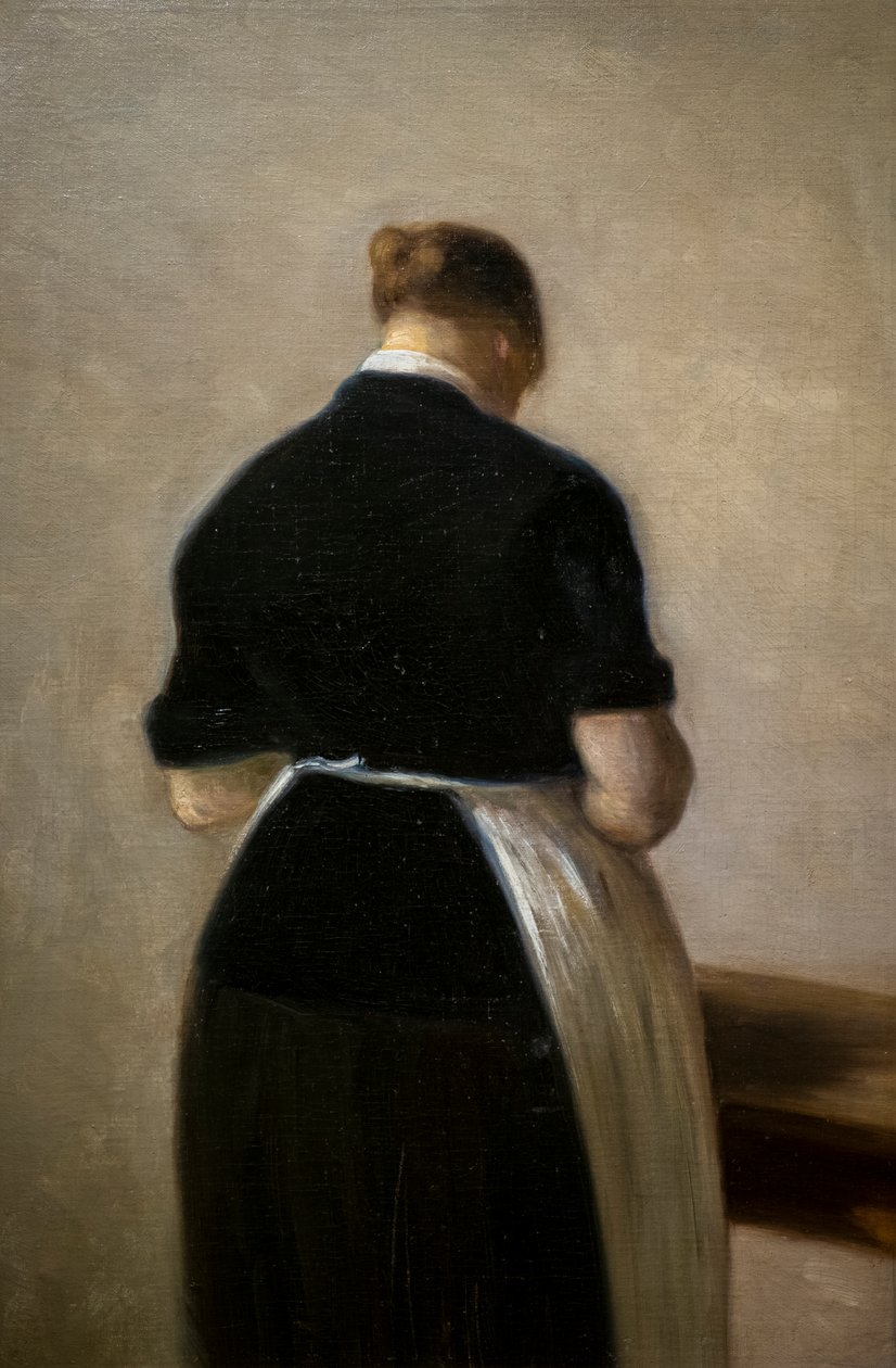 Study of a standing woman, back view by Vilhelm Hammershoi