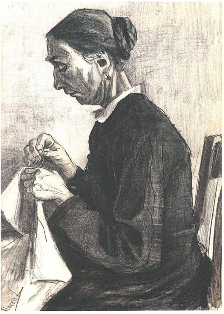 Old Woman Sewing by Vincent van Gogh