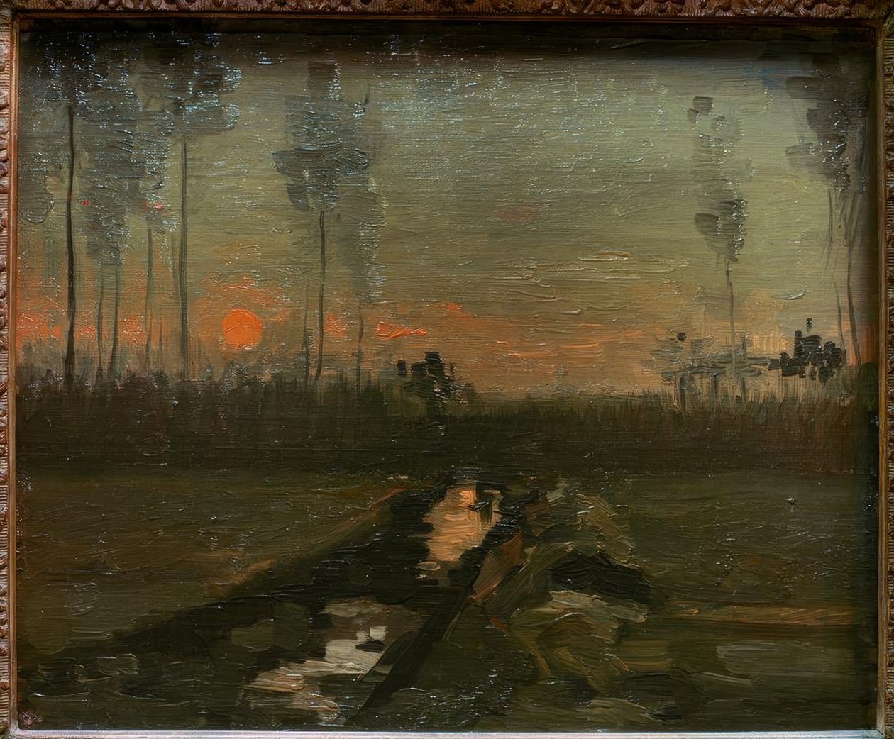 Sunset by Vincent van Gogh