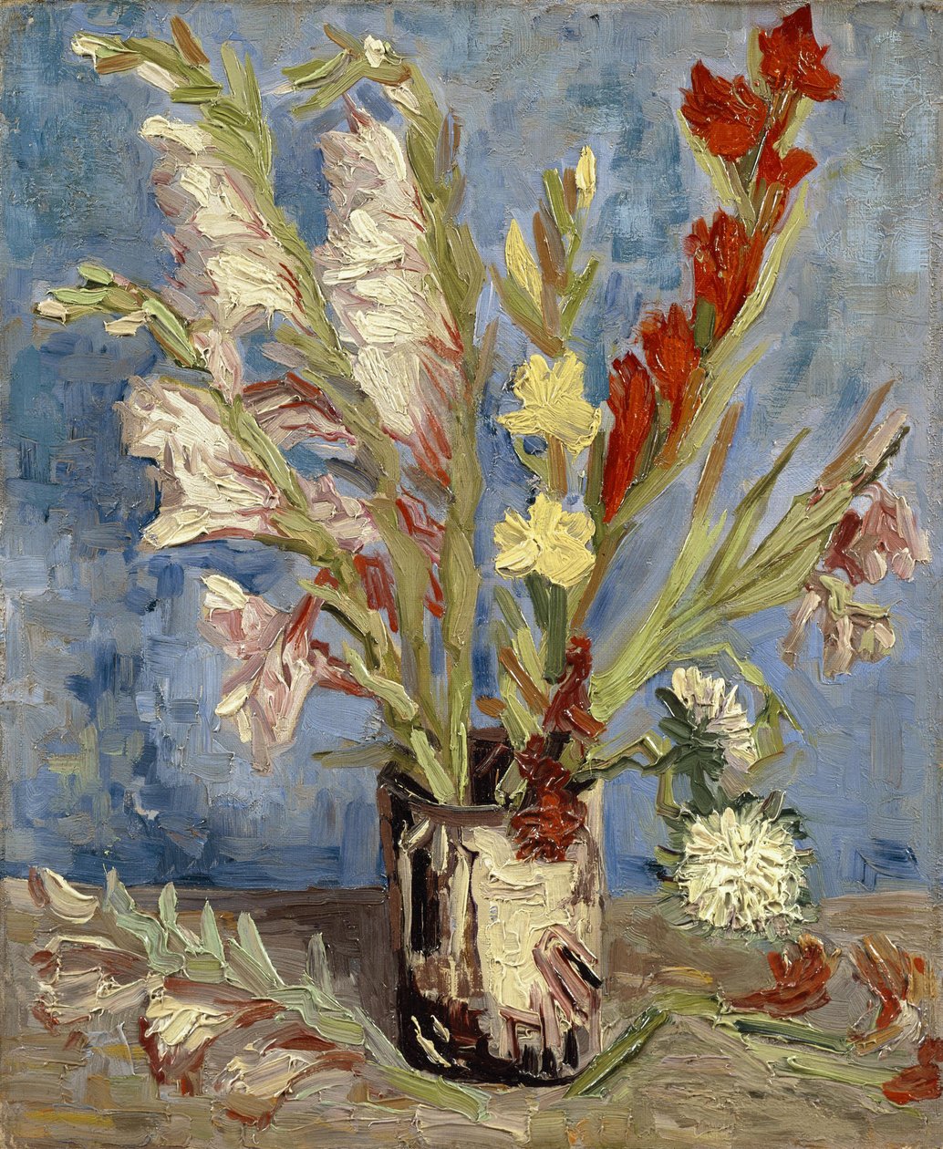 Vase with Garden Gladioli and Chinese Asters by Vincent van Gogh