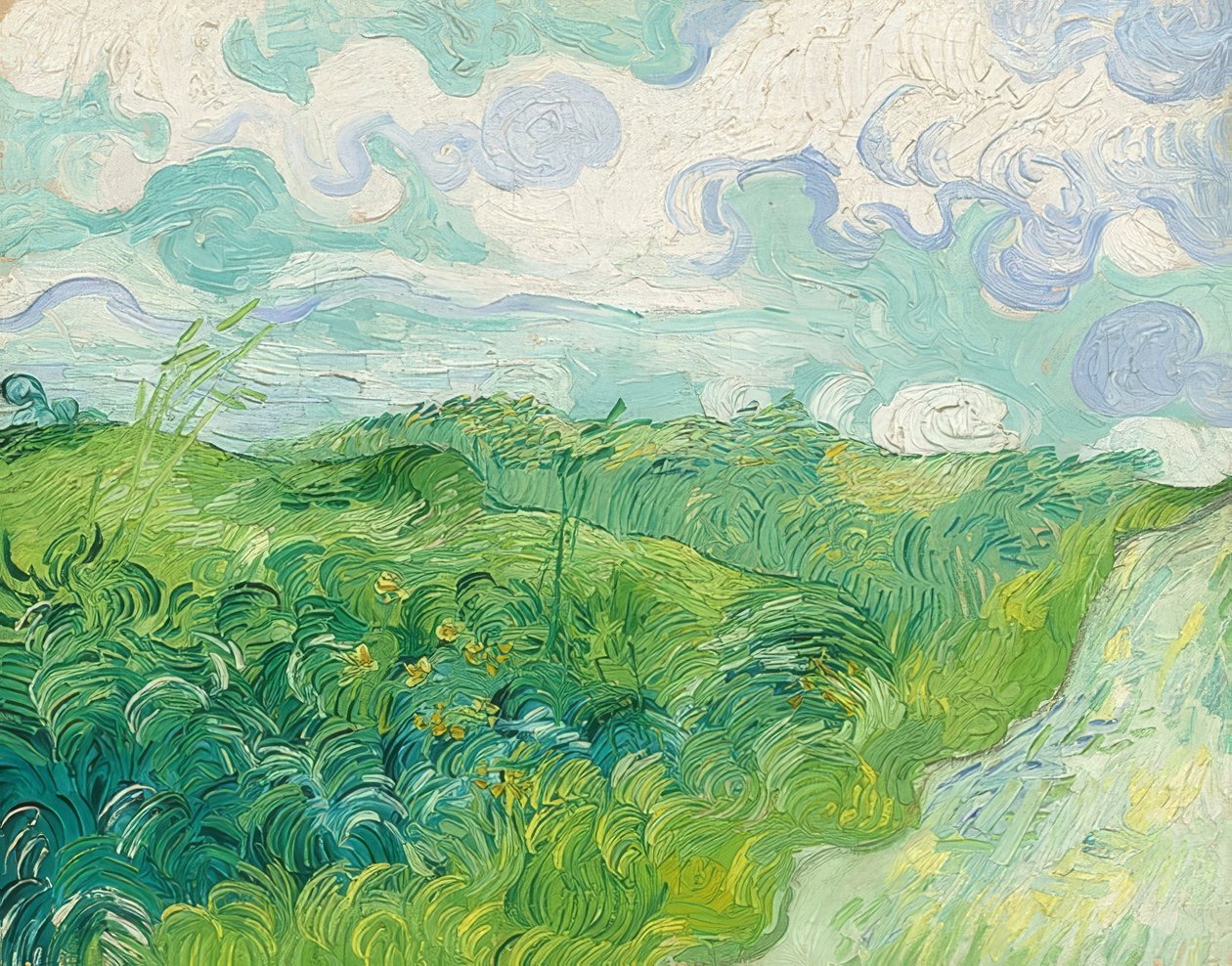 Green Wheat Fields, Auvers. 1890 by Vincent van Gogh