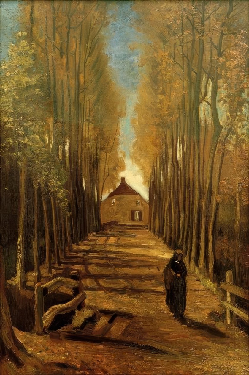 Poplar Avenue in Autumn by Vincent van Gogh