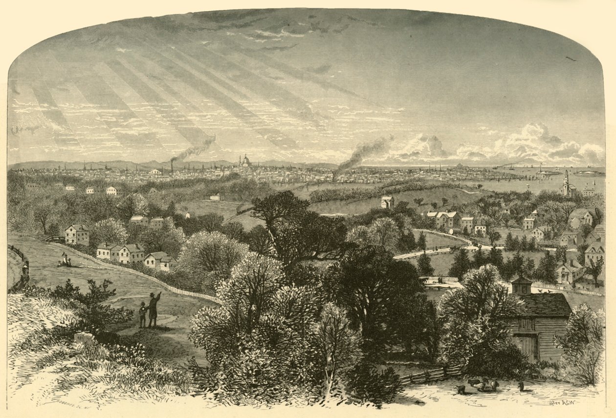 Boston, from Mount Bowdoin, 1874 by W. Roberts