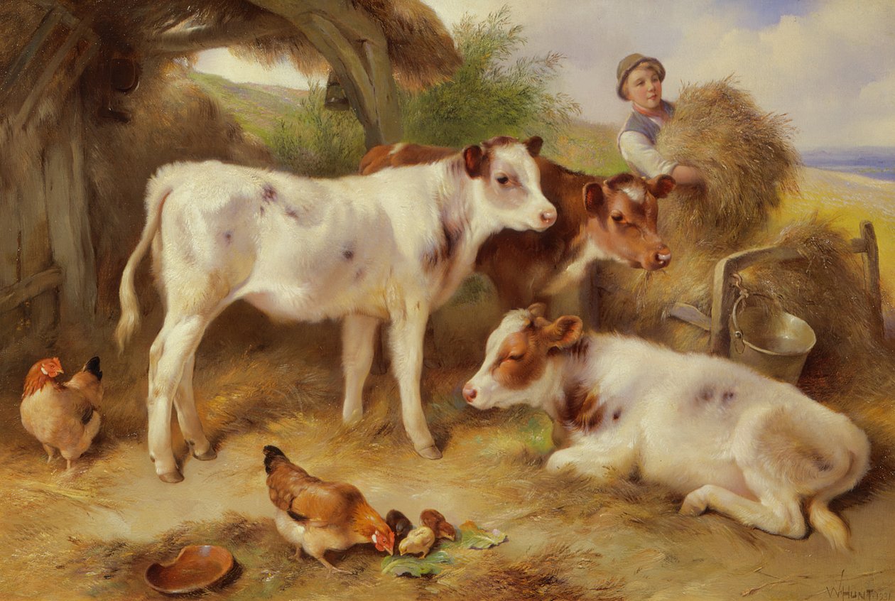 Feeding the Calves by Walter Hunt