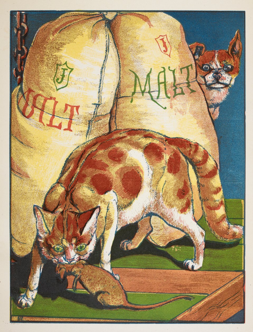 A Cat Killing a Rat by Walter Crane