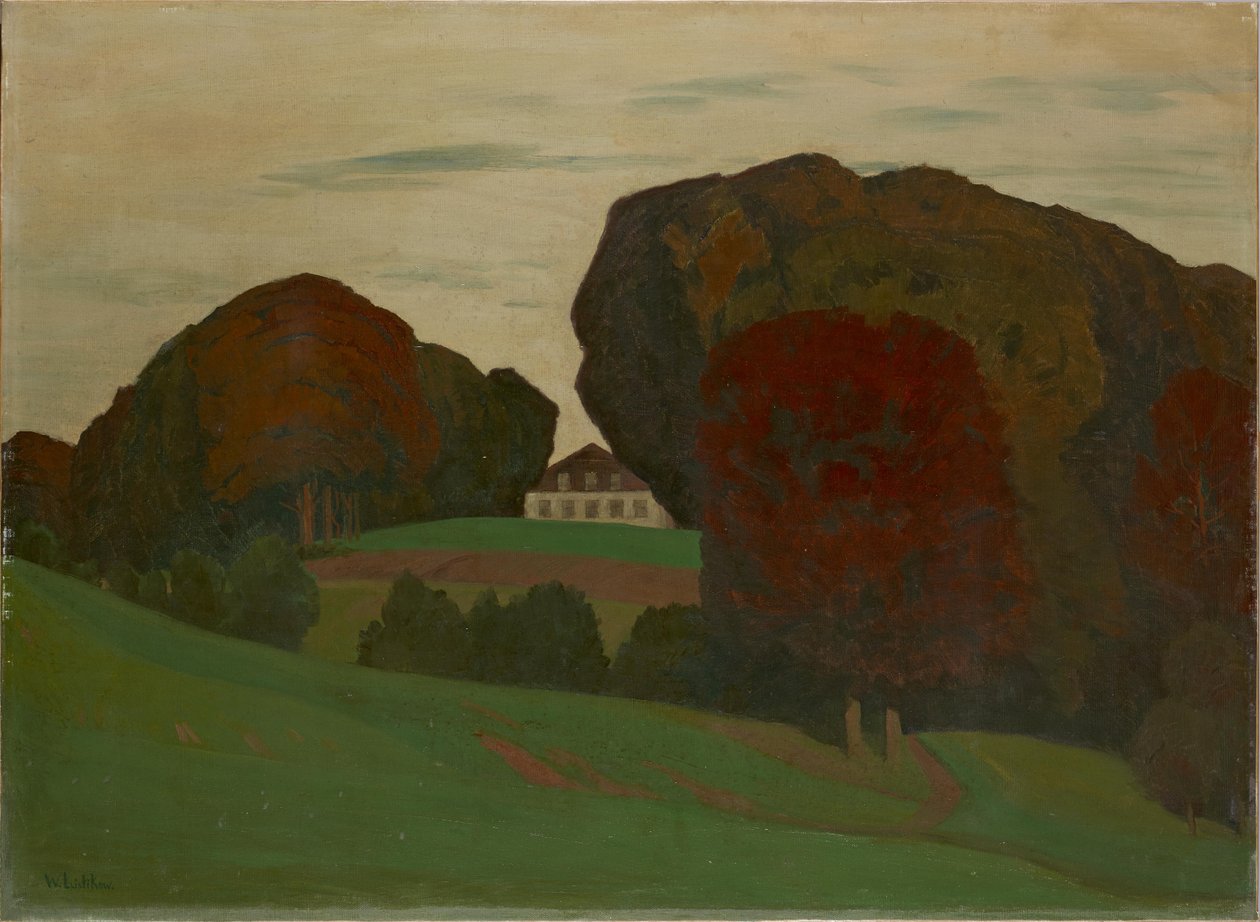 Danish Park Landscape with Villa by Walter Leistikow