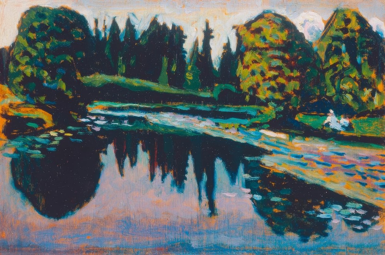 The River in Summer by Wassily Kandinsky