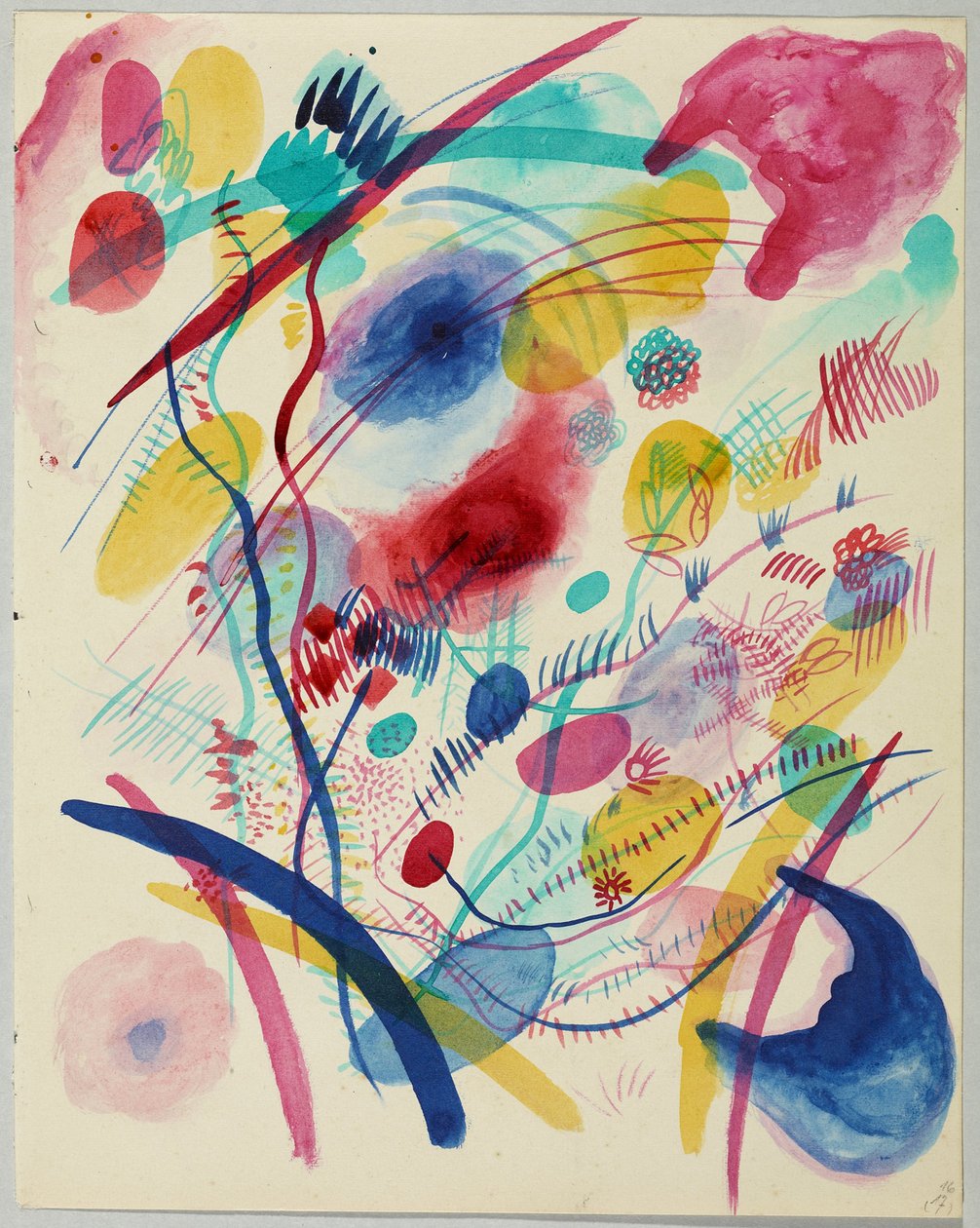 Composition in Red, Blue, Green, and Yellow by Wassily Kandinsky