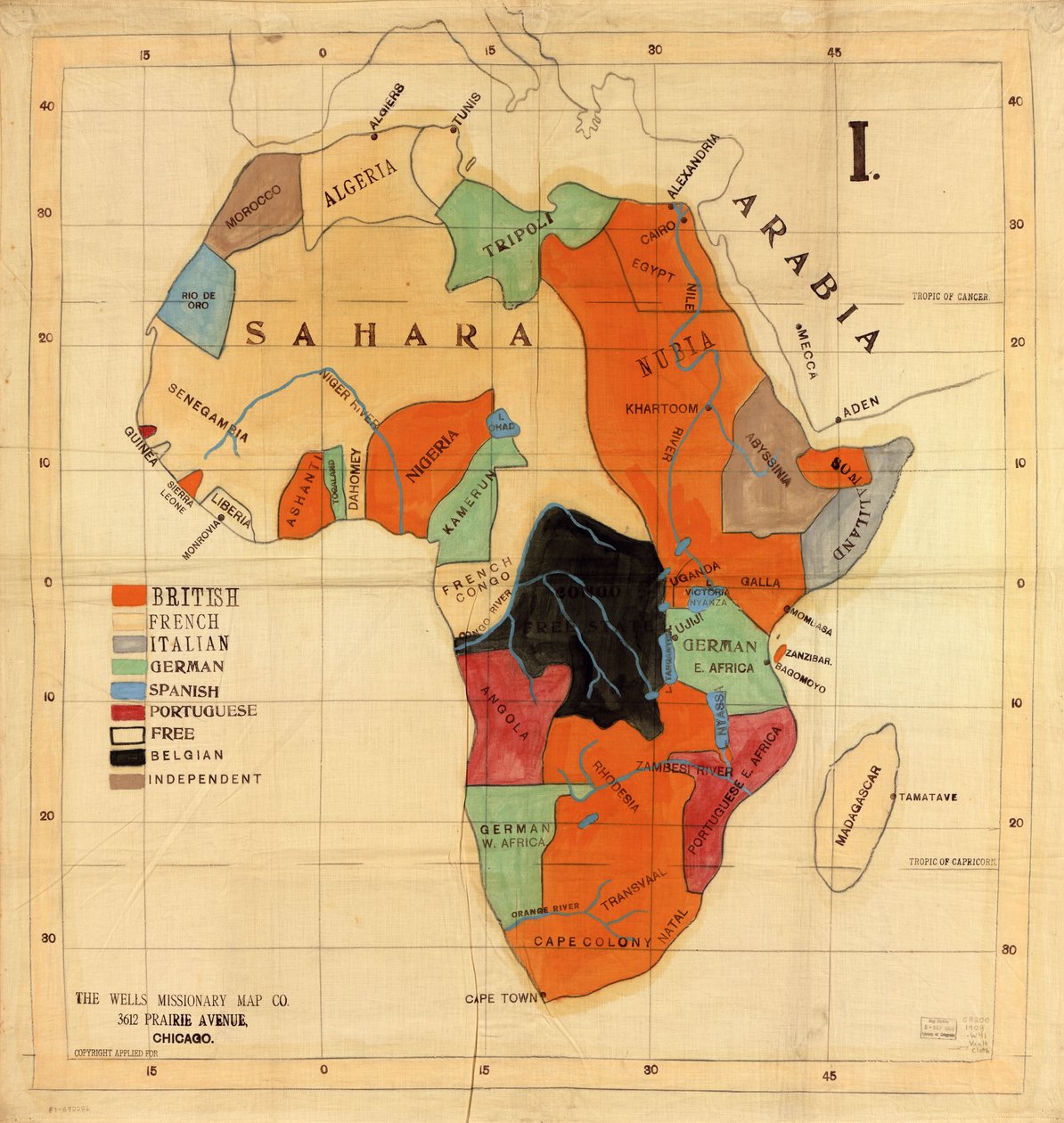 Africa by Wells Missionary Map Co.