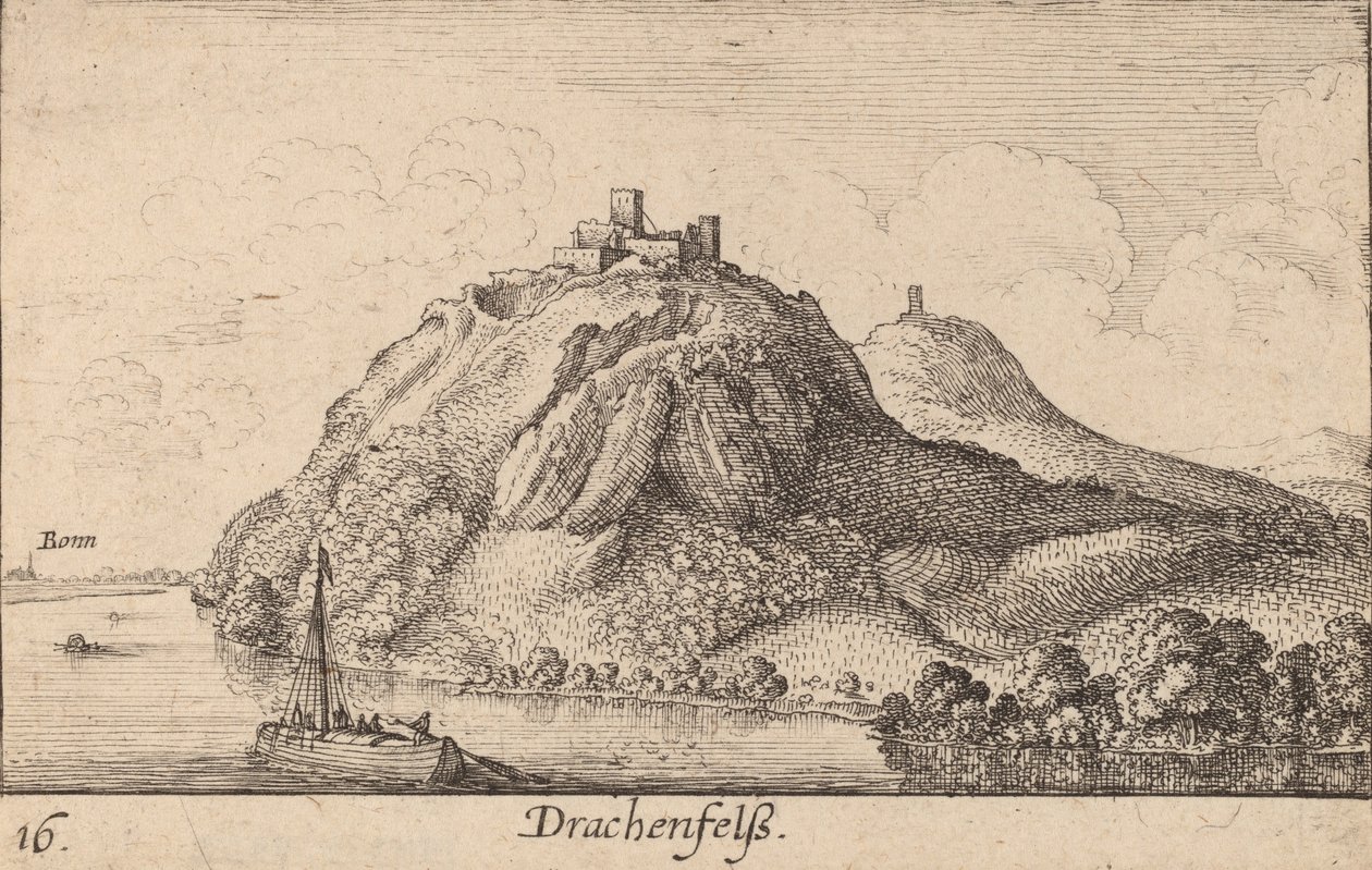 Drachenfels by Wenceslaus Hollar
