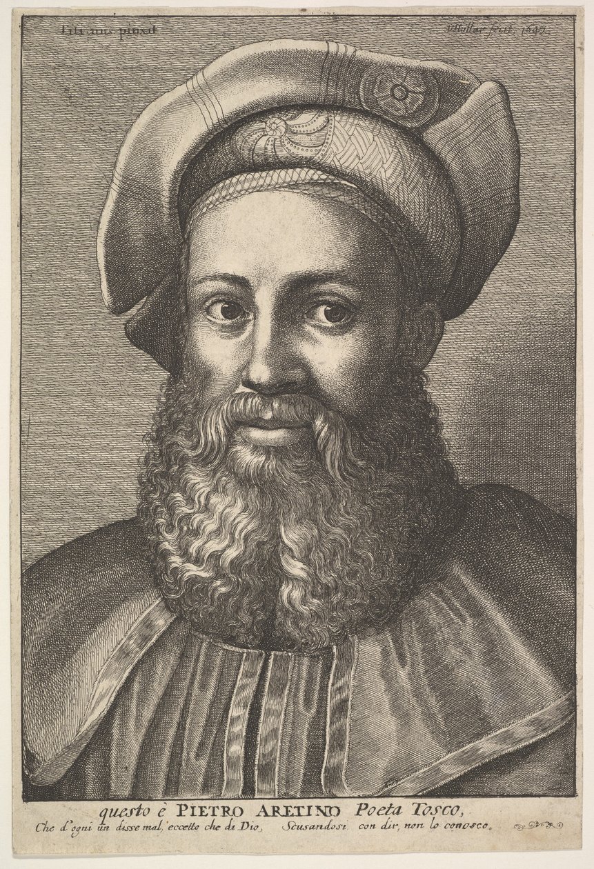 Pietro Aretino, 1640 by Wenceslaus Hollar