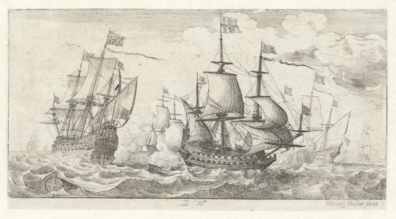 Sea Battle by Wenceslaus Hollar