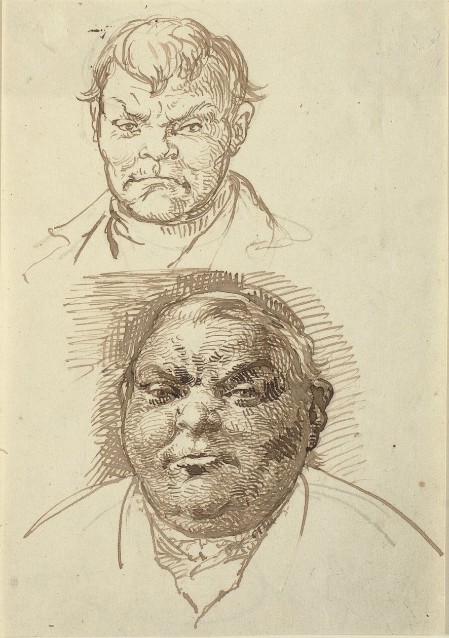 Two Male Heads by Wilhelm Marstrand