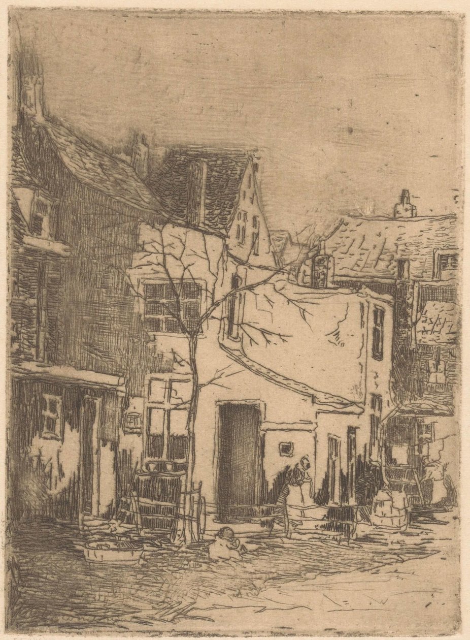 Houses in Rijswijk by Willem Adrianus Grondhout (signed by artist)