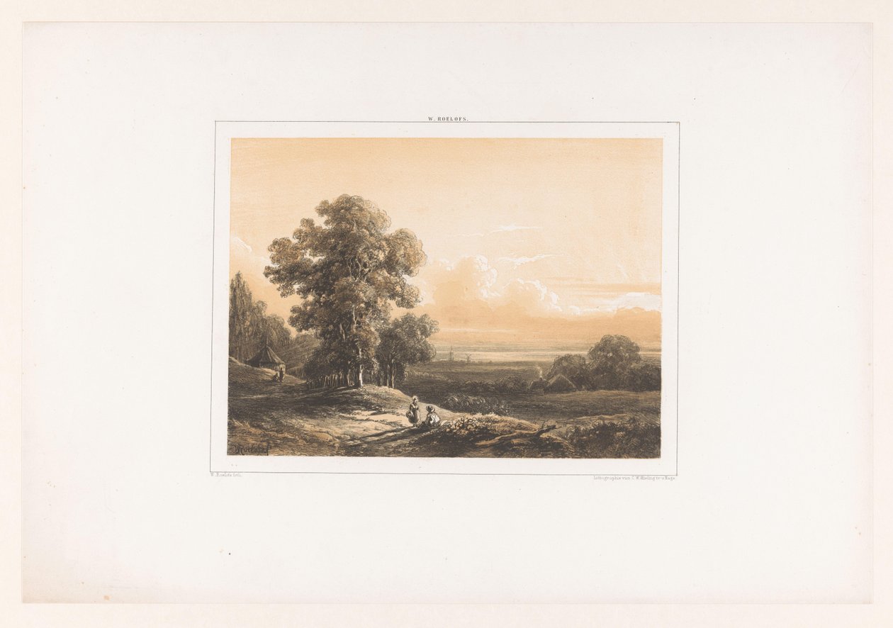 Landscape with Two Figures by Willem Roelofs (I)