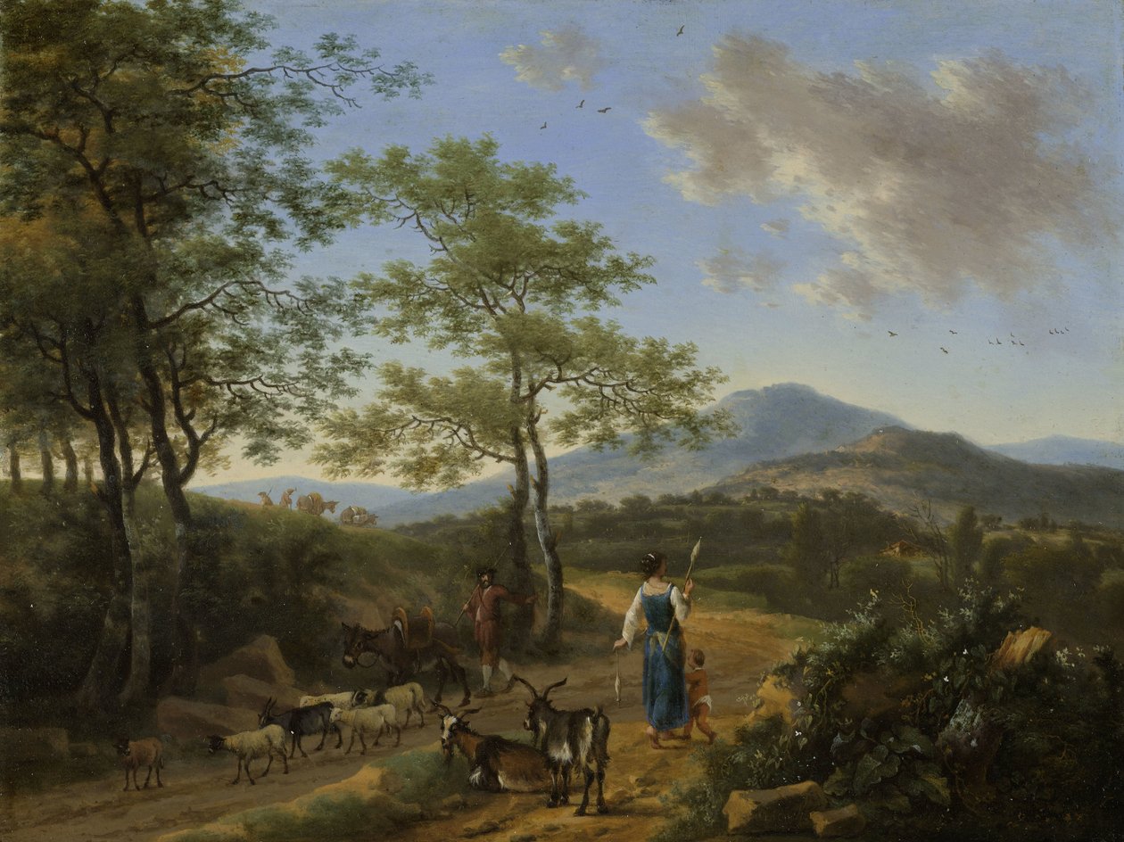 Italian Landscape with Herdsmen by Willem de Heusch