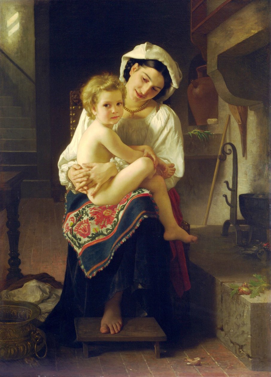 Young Mother Gazing At Her Child by William Adolphe Bouguereau