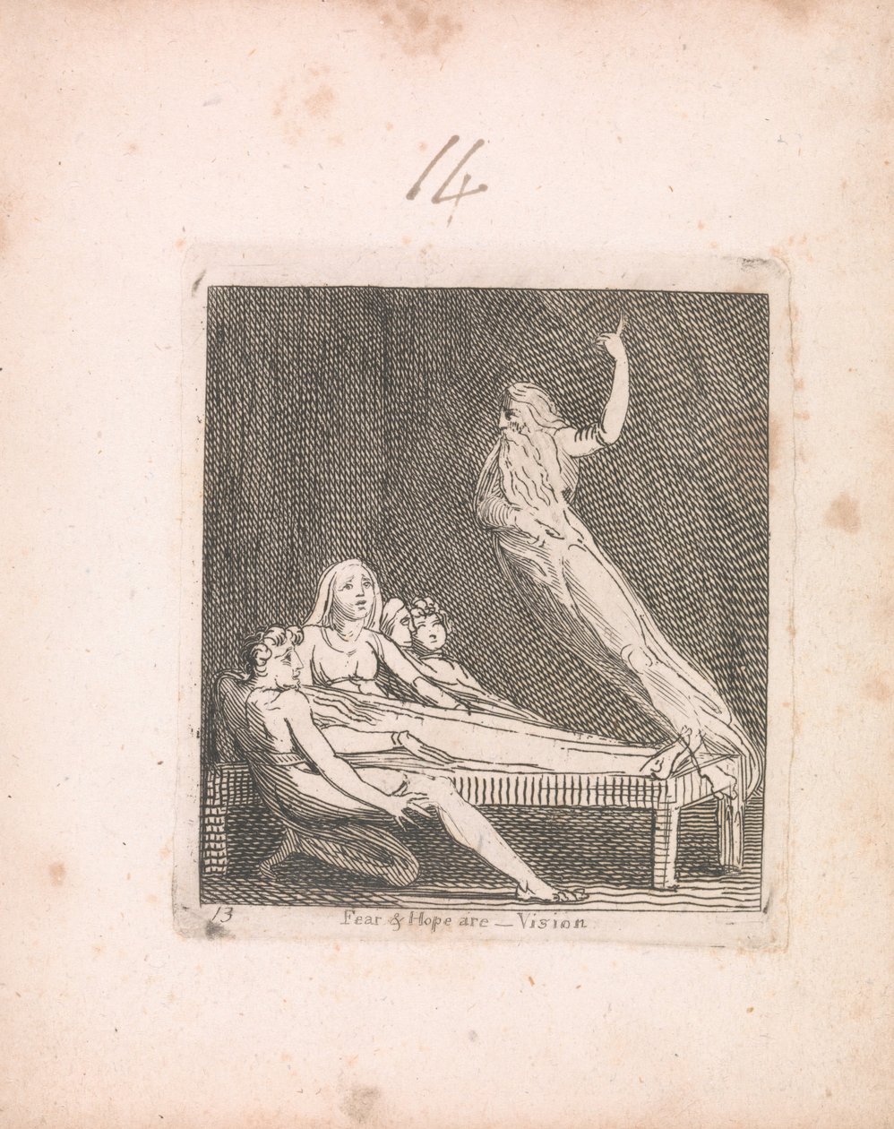 For Children. The Gates of Paradise, Plate 15, Fear and hope are -- Vision by William Blake