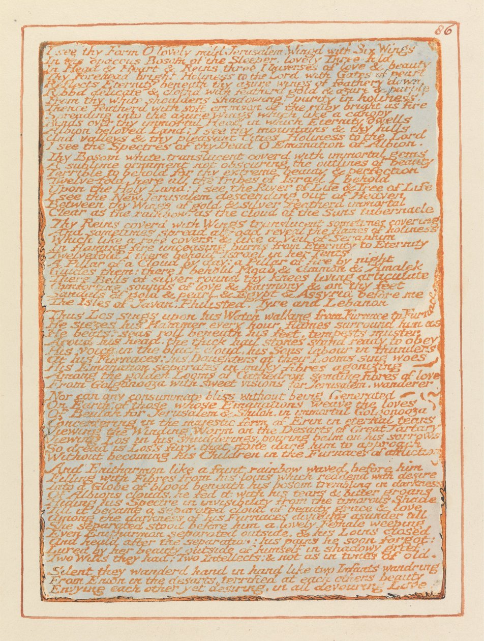 Jerusalem, Plate 86 by William Blake