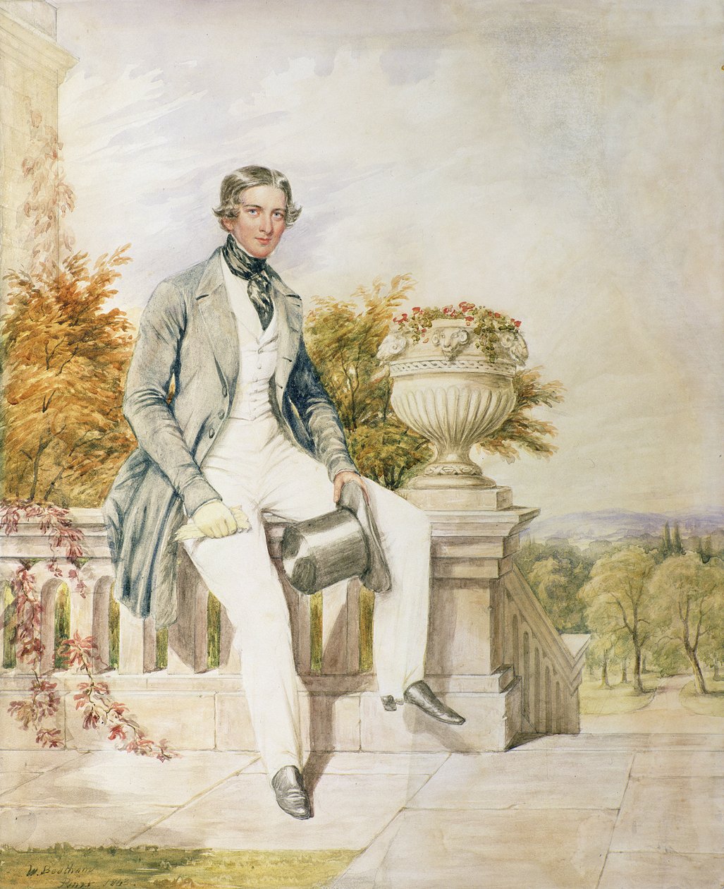 Portrait of a Seated Gentleman on a Terrace by William Bootham