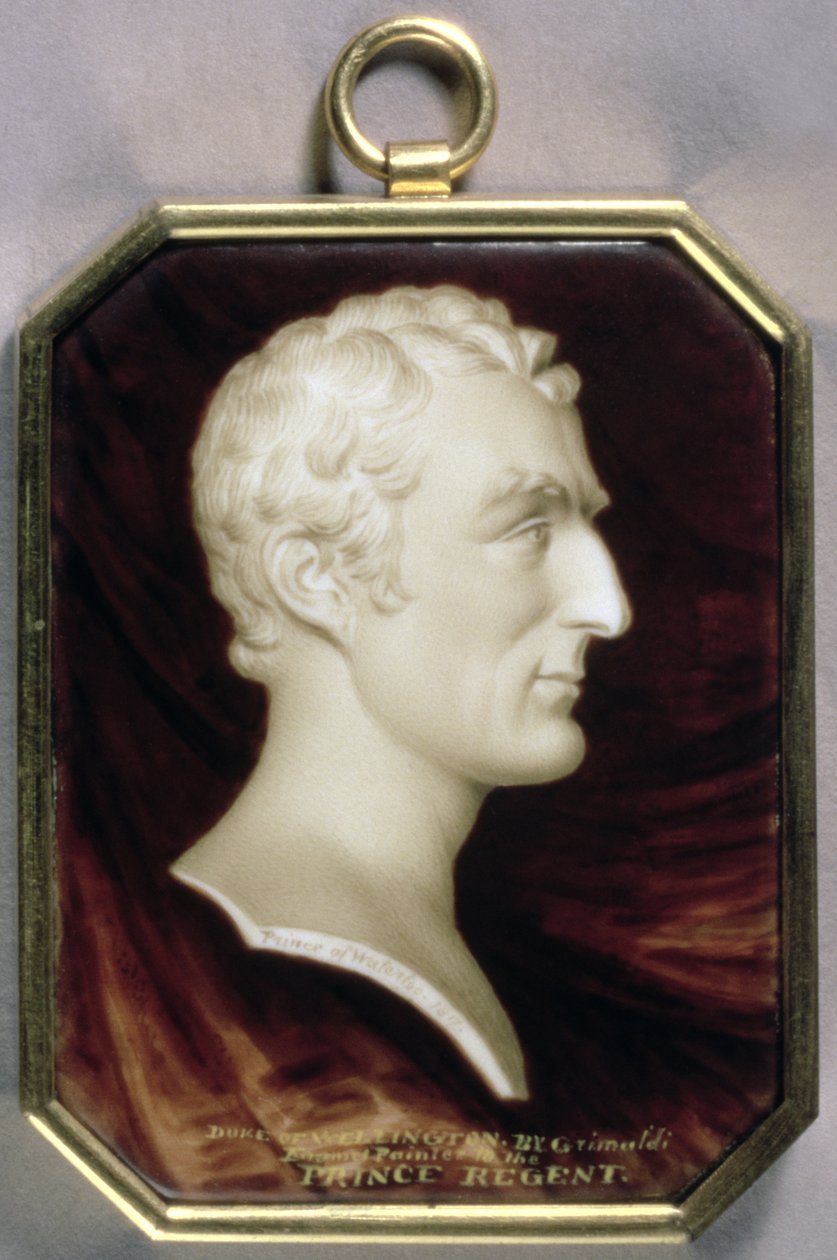 Portrait Miniature of Arthur Wellesley, 1st Duke of Wellington in the form of a Marble Trompe l