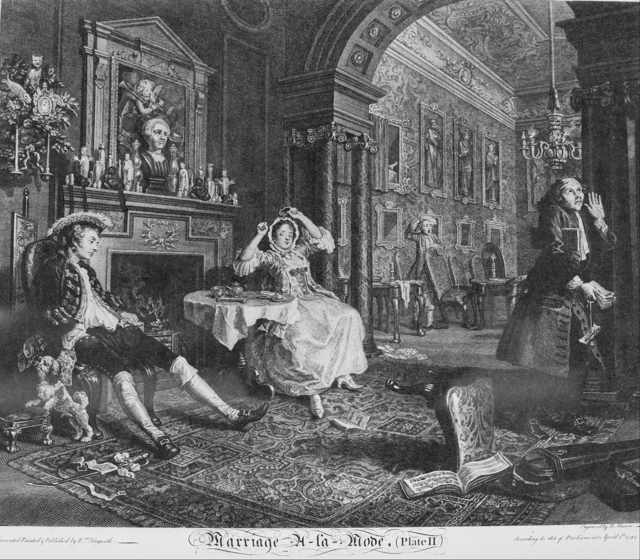 Marriage à la Mode, Plate 2, (Early in the Morning) by William Hogarth