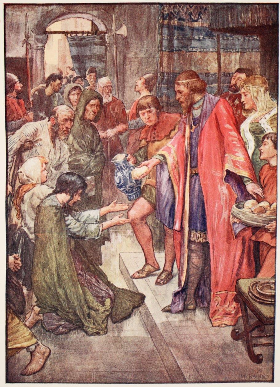 The Good King Was To Be Seen Giving Food And Drink to the Folk by William Rainey