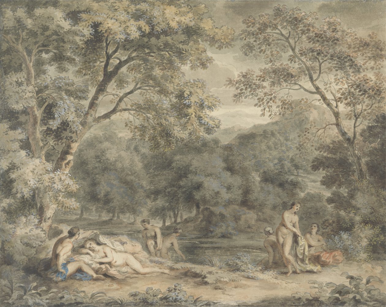 Nymphs Bathing in a Wooded Glade, c.1765-70 by William Taverner