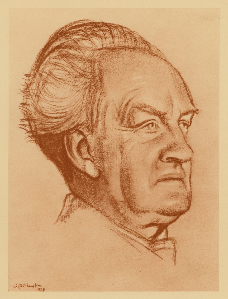 Portrait of Gerhart Hauptmann by William (after) Rothenstein