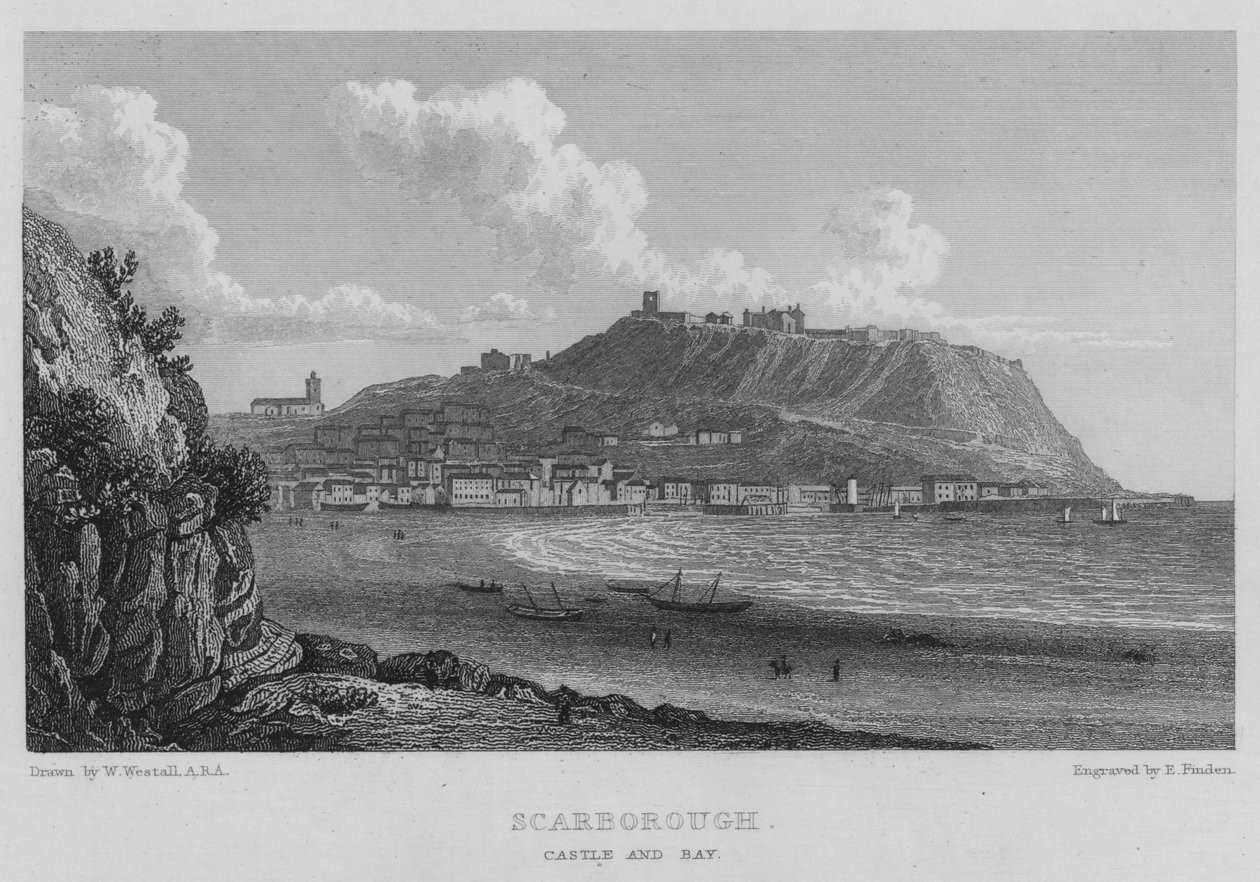 Scarborough, Castle and Bay by William (after) Westall