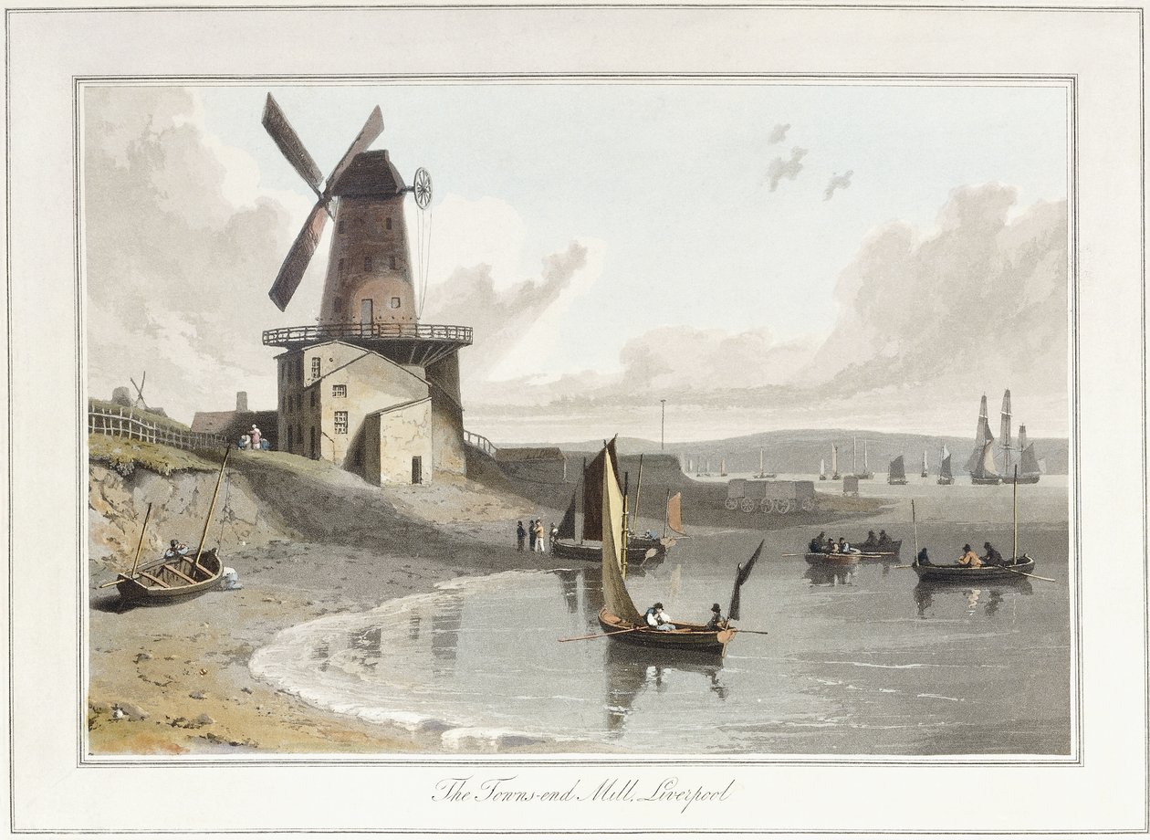 The Towns-end Mill, Liverpool by William Daniell