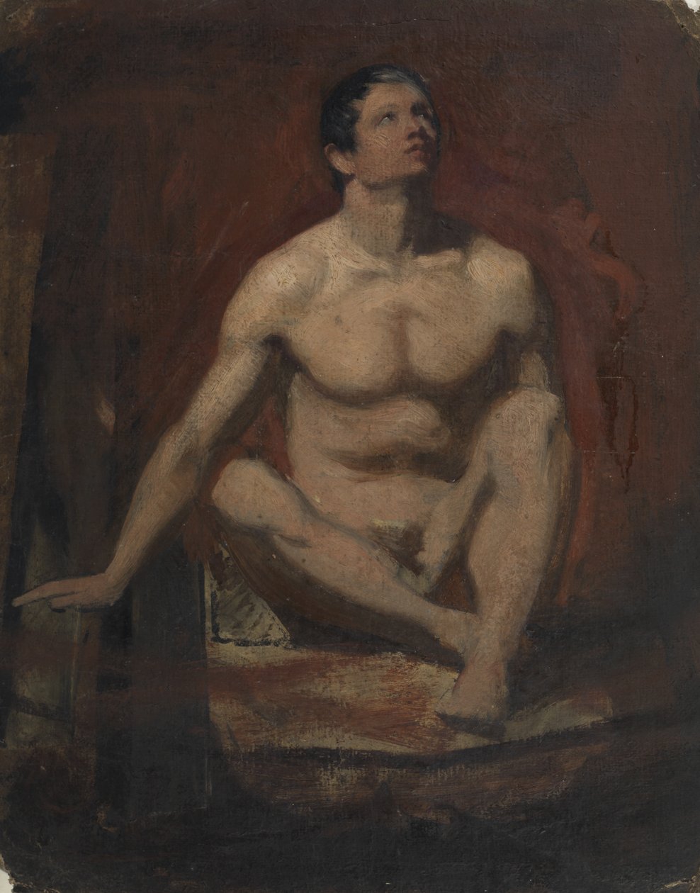 Seated Male Nude, Frontal View by William Etty