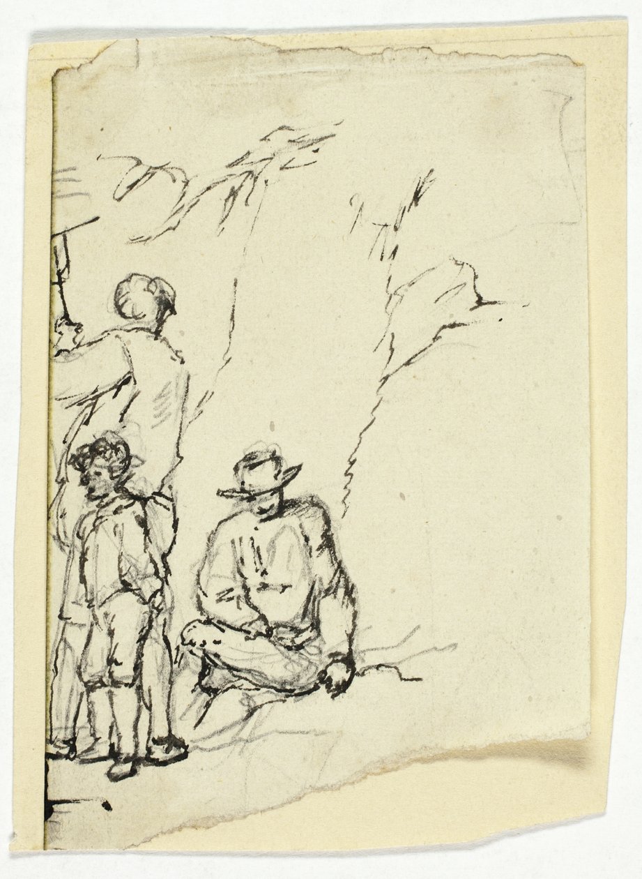 Two Men with Boy by William Henry Pyne