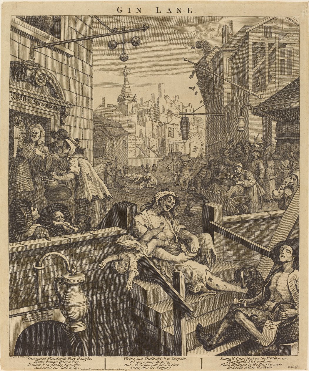 Gin Lane by William Hogarth