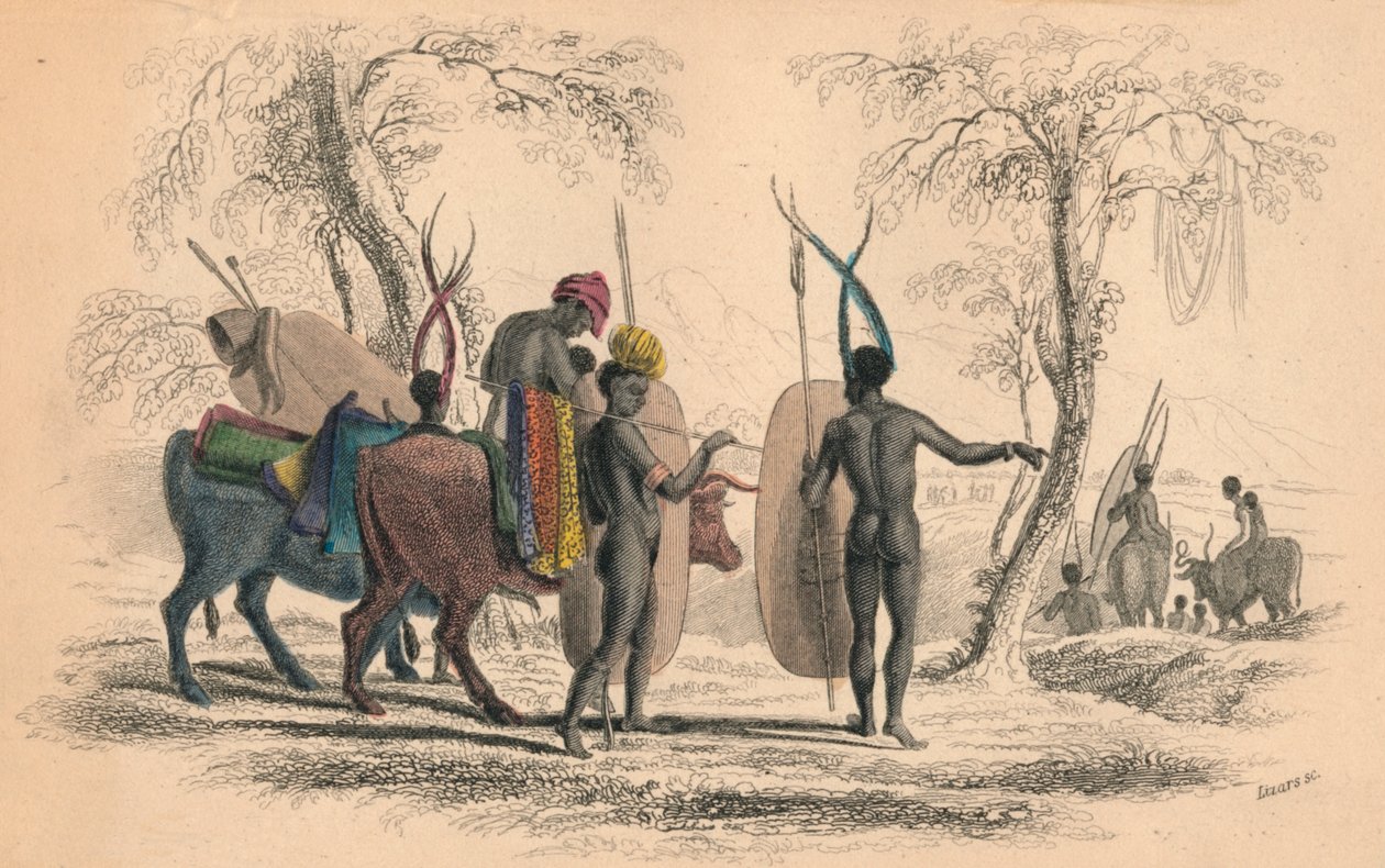 Caffrarian Family Travelling, c. 1830s by William Home Lizars