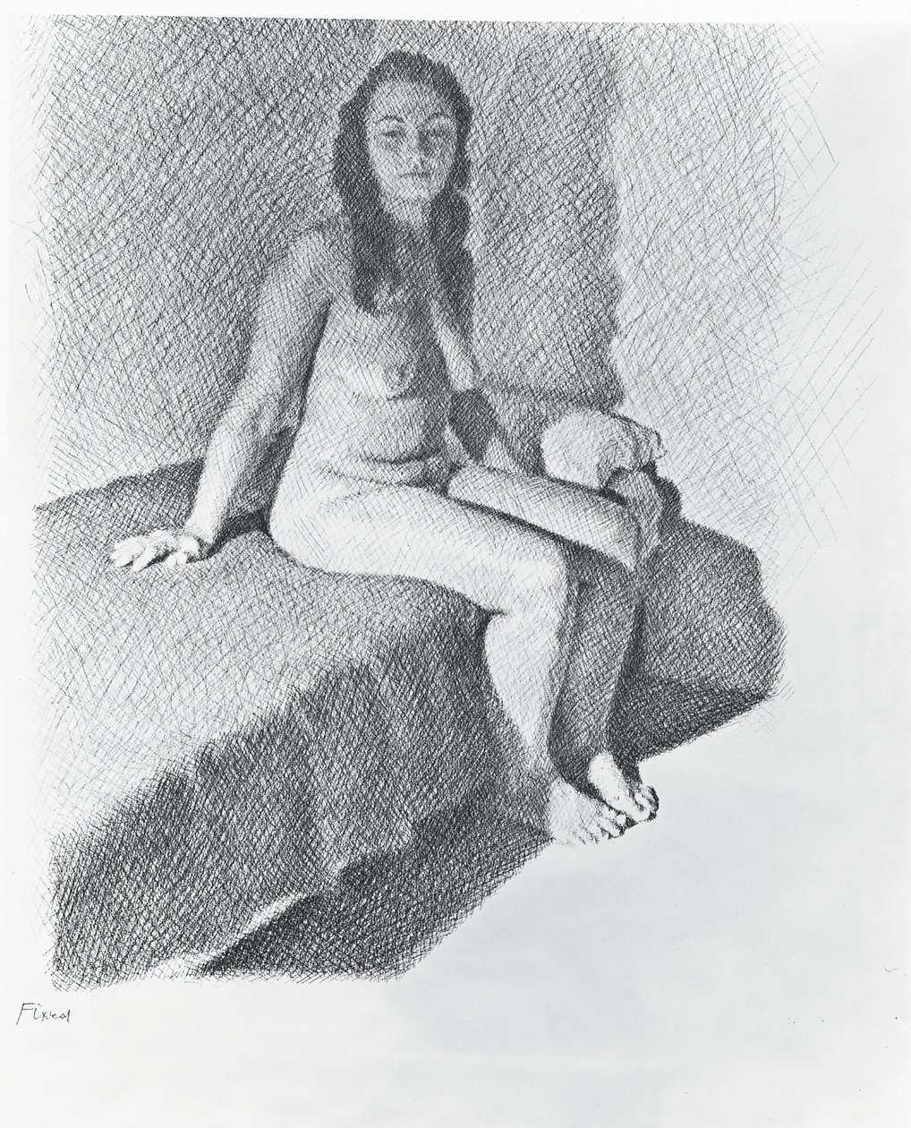 Seated Nude, c.1968-74 by William Wilkins