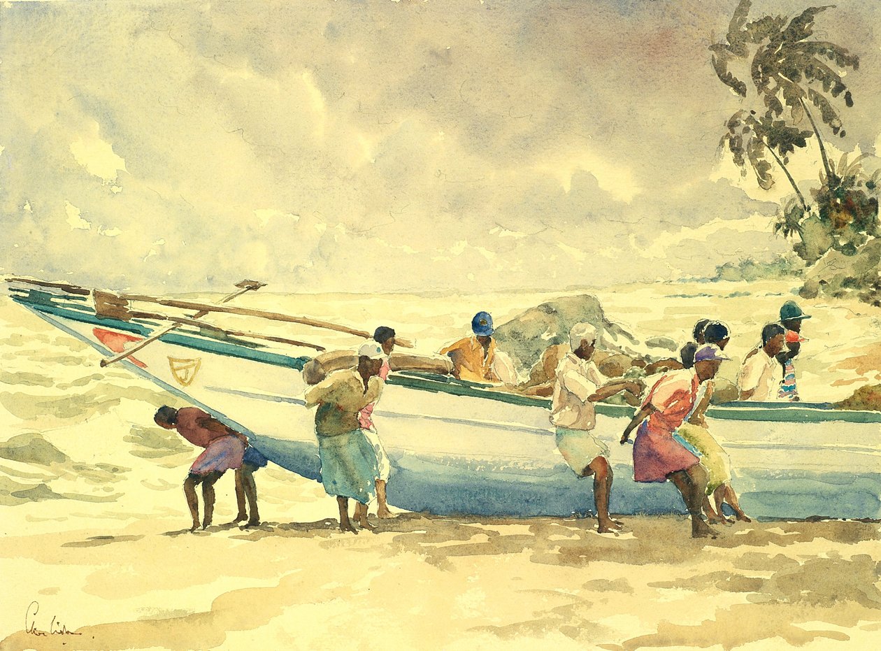 Launching the netboat by Wilson Clive