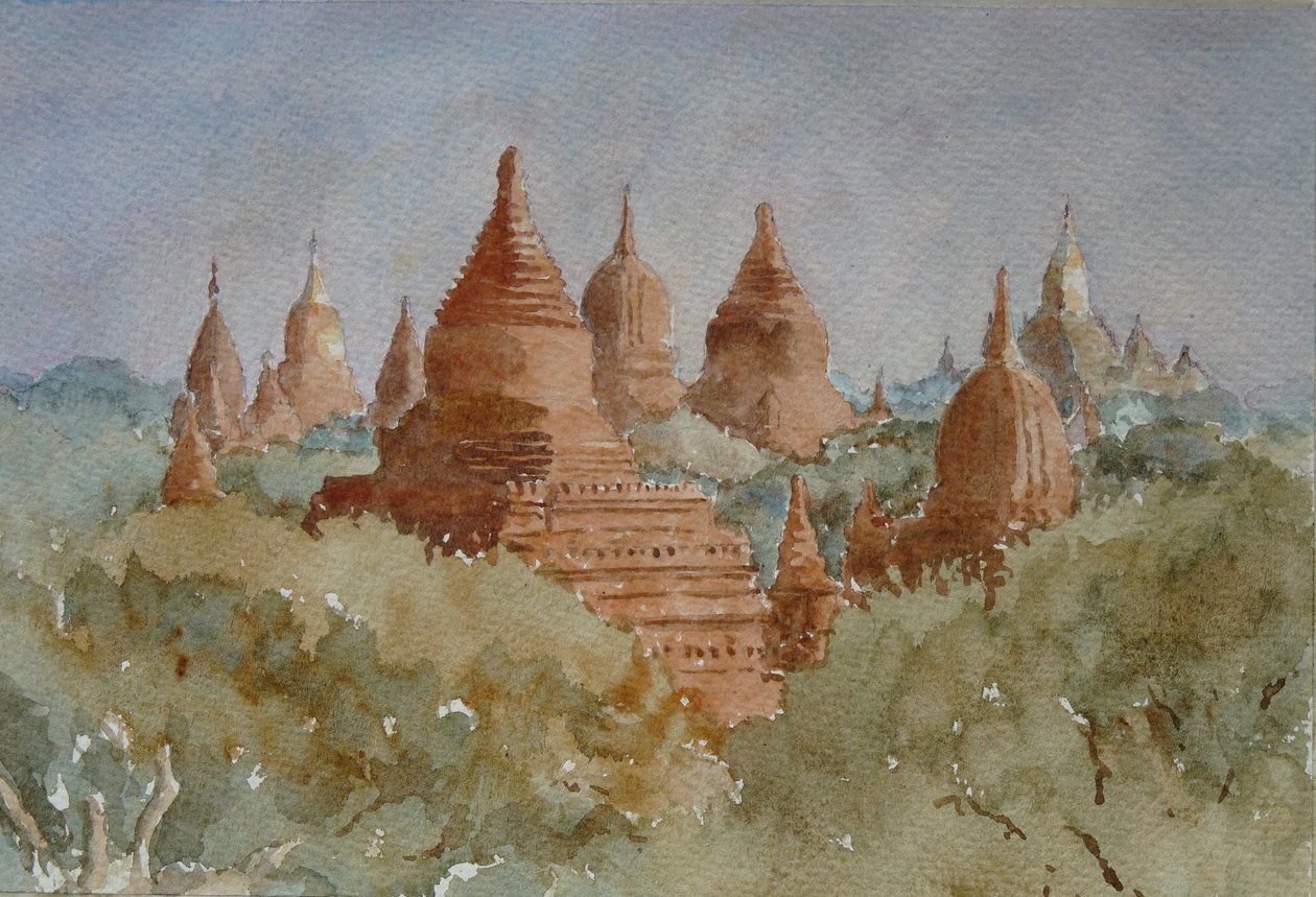 Bagan sunrise, towards Ananda by Wilson Clive