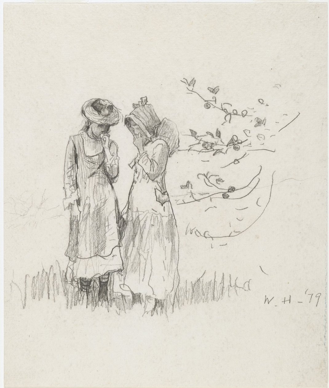 Two Girls in Field by Winslow Homer