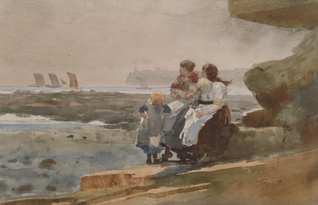 Under the Cliff, Cullercoats by Winslow Homer