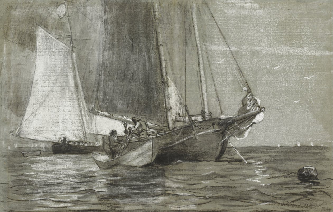 Schooner at Anchor by Winslow Homer