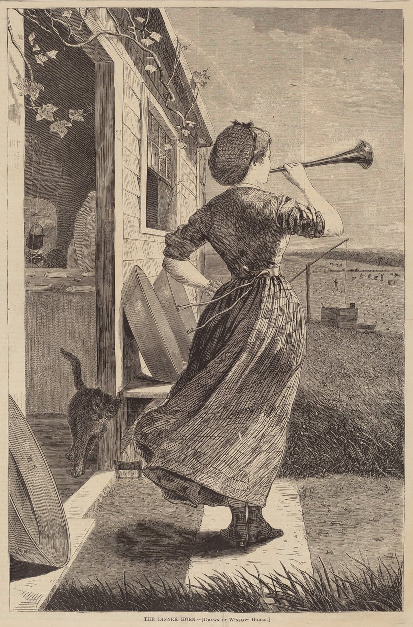 The Dinner Horn by Winslow Homer