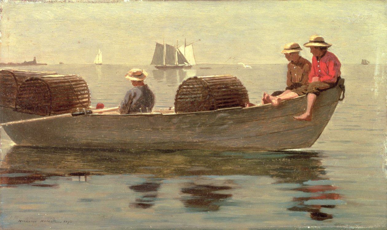Three Boys in a Dory by Winslow Homer