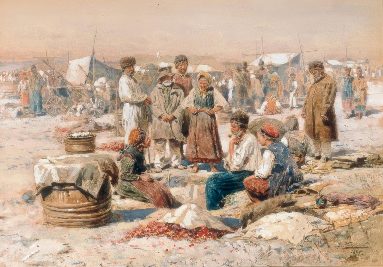 Village Market by Wladimir Jegorowitsch Makowski