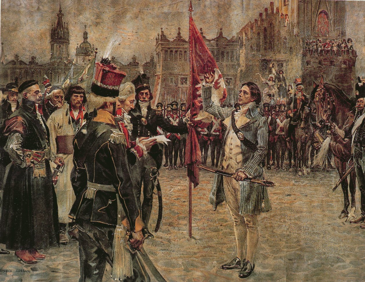 Tadeusz Kosciuszko arrives in Cracow on the 24th March 1794 to rally the Polish people to fight the Russian invasion, 1911 by Wojciech Kossak