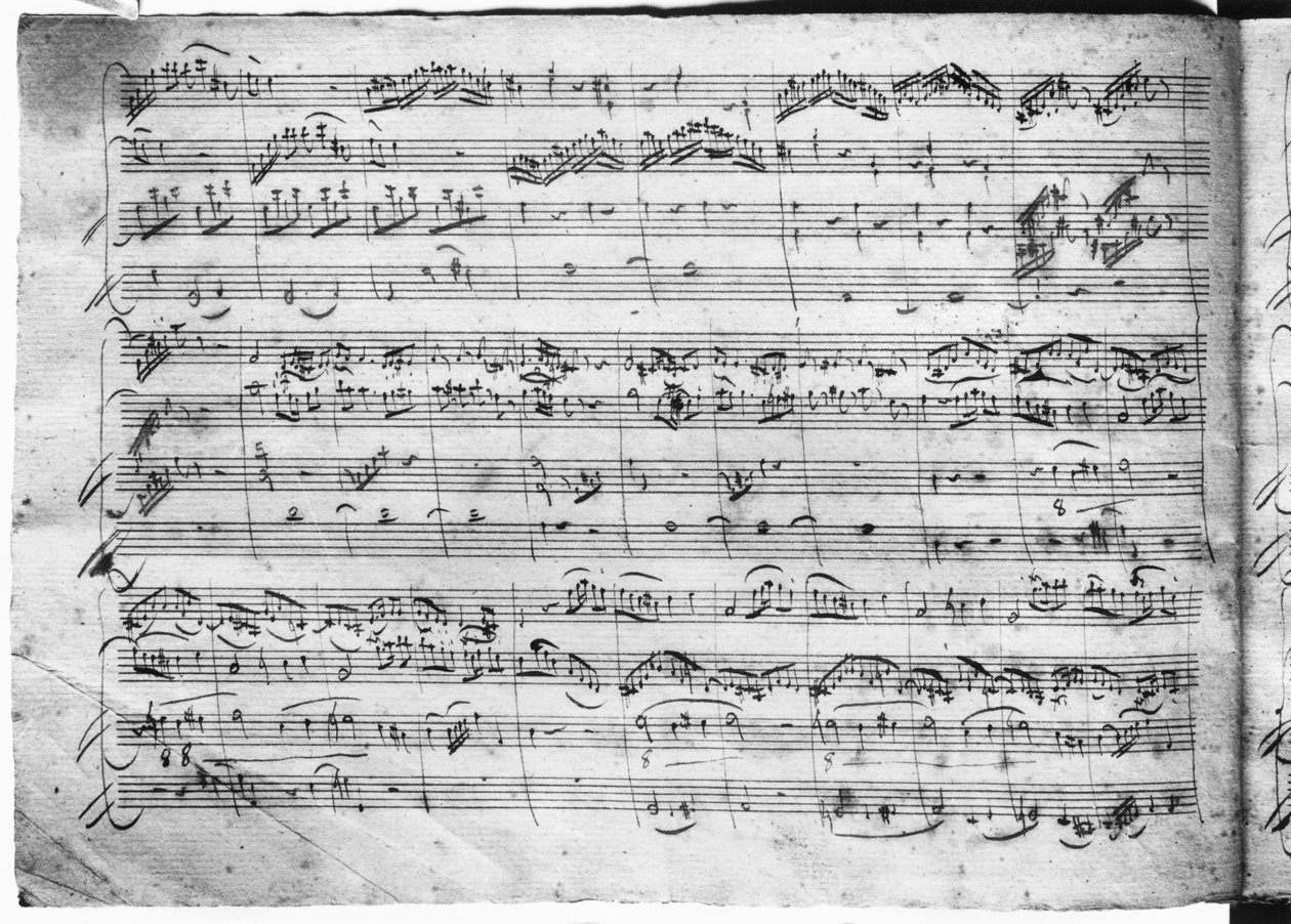 Trio in G Major for Violin, Harpsichord and Violoncello (K 496) 1786 (2nd page) by Wolfgang Amadeus Mozart