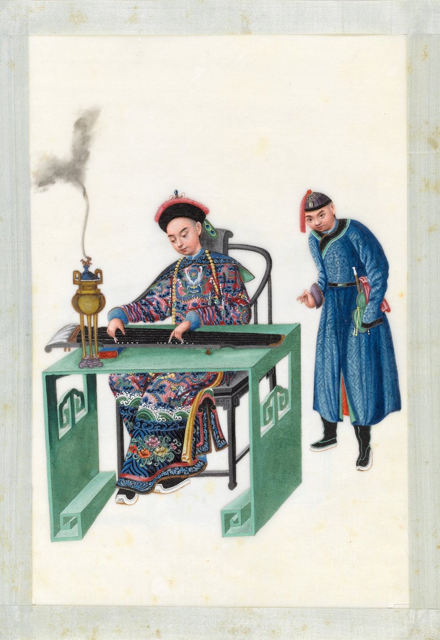 Man Playing the Zheng by Youqua