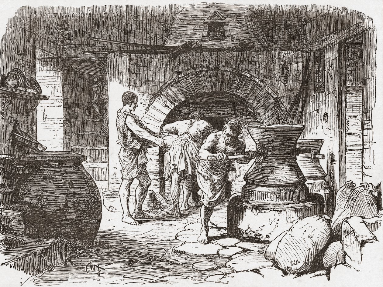 A Roman Bakery, Pompeii, Italy by . .